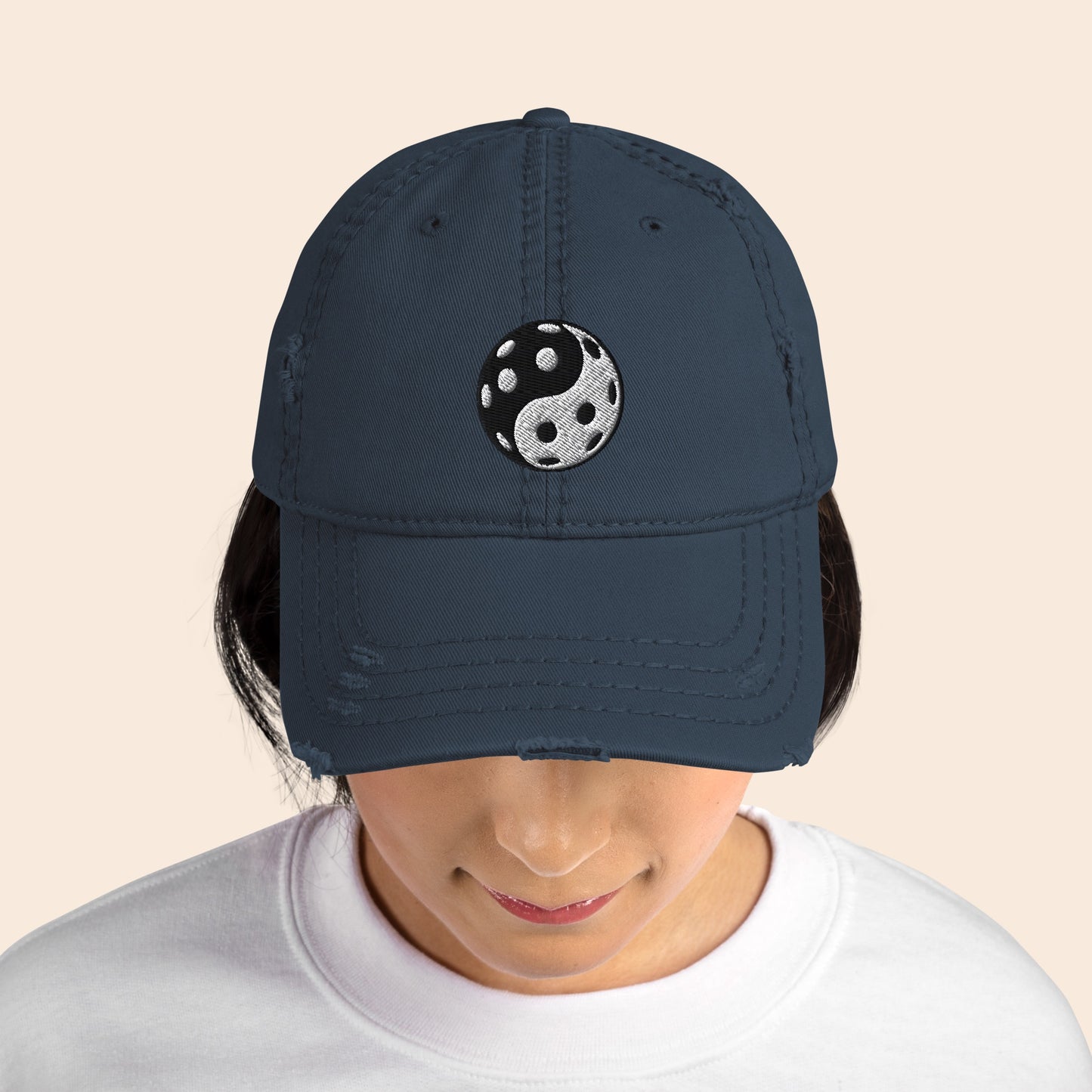 Yin-Yang Distressed Cap