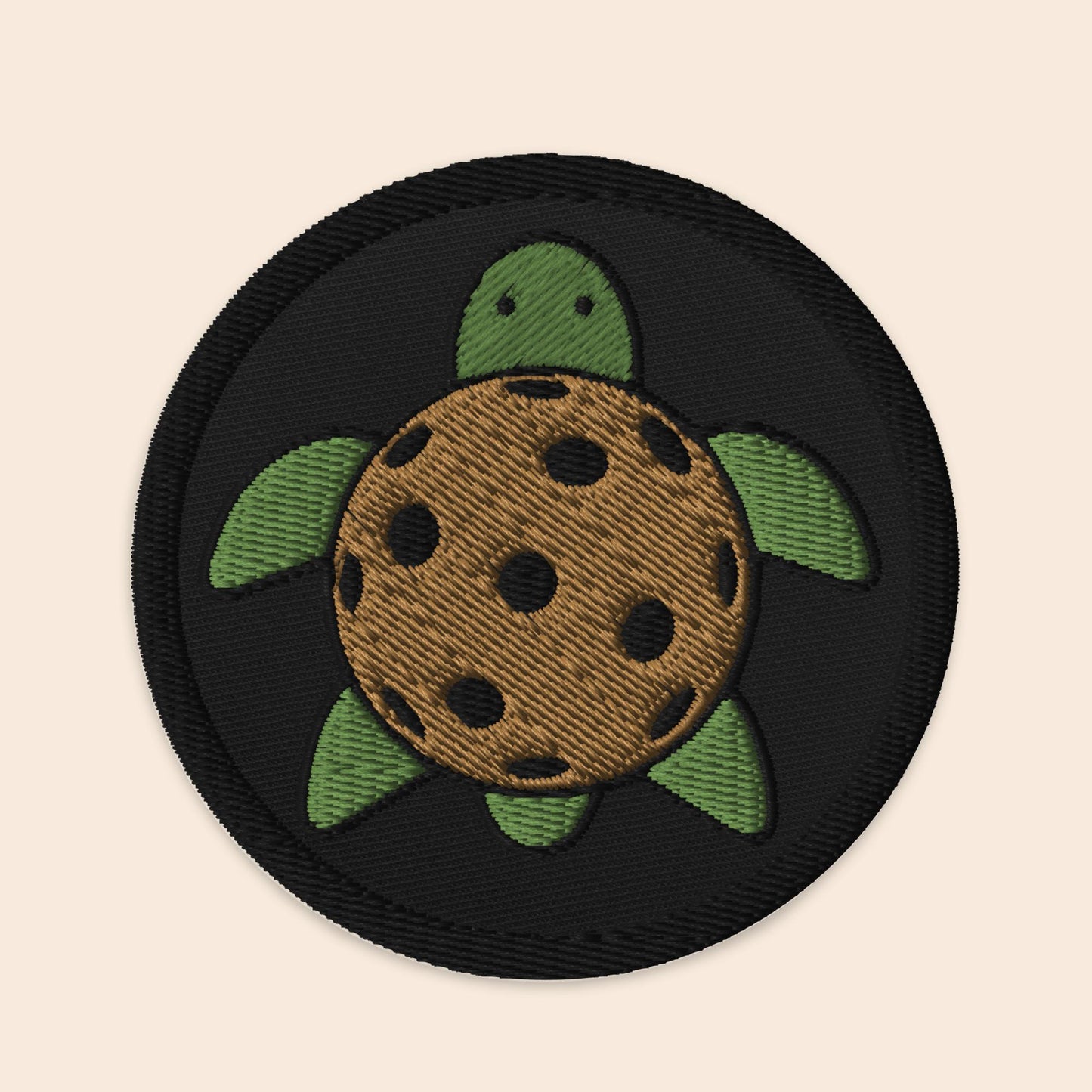 Pickleball Turtle Embroidered Patch