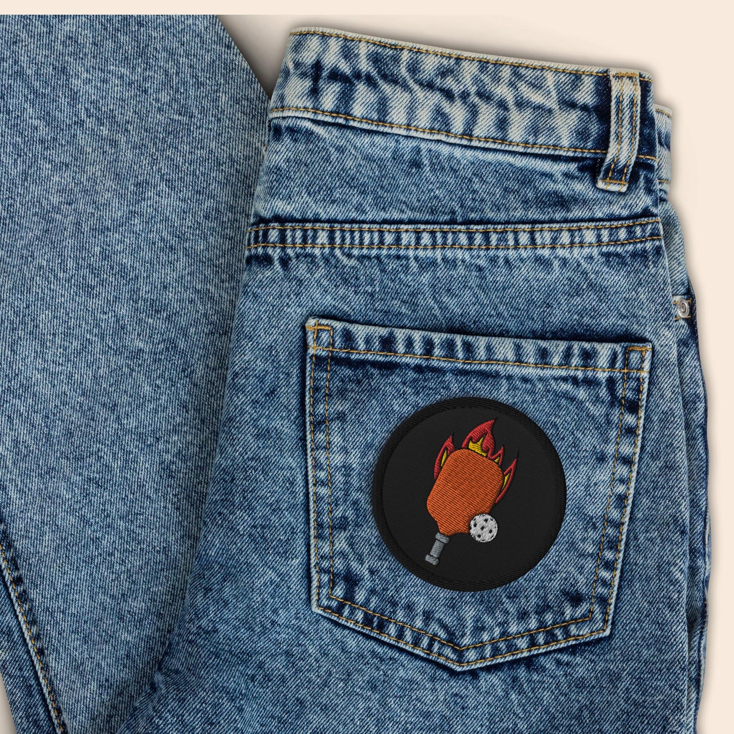 Flaming Paddle Embroidered Patch