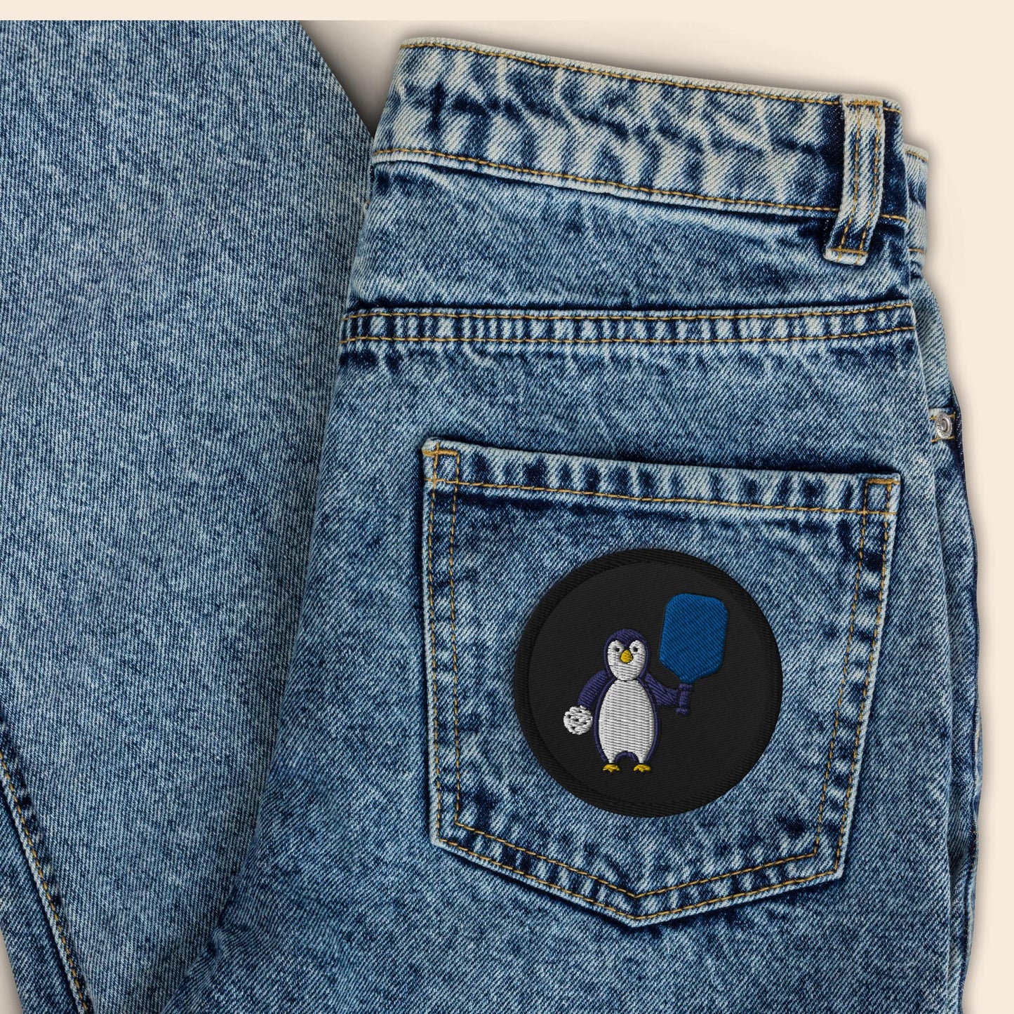 Pickleball Penguin Embroidered Patch