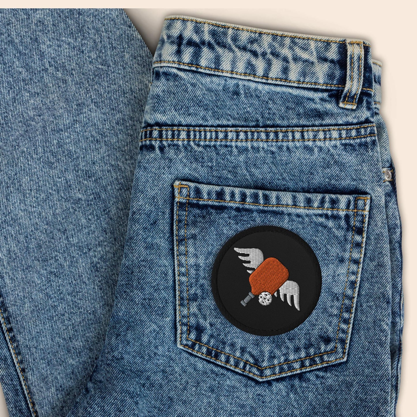 Pickleball Angel Embroidered Patch