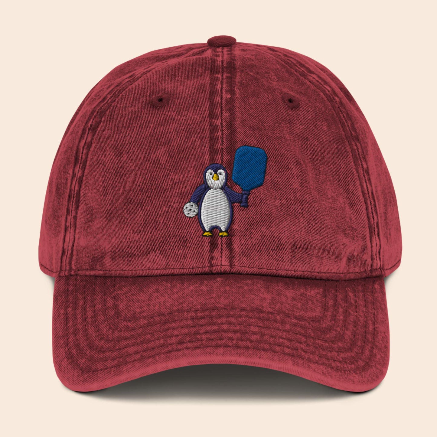 Pickleball Penguin Vintage Cap