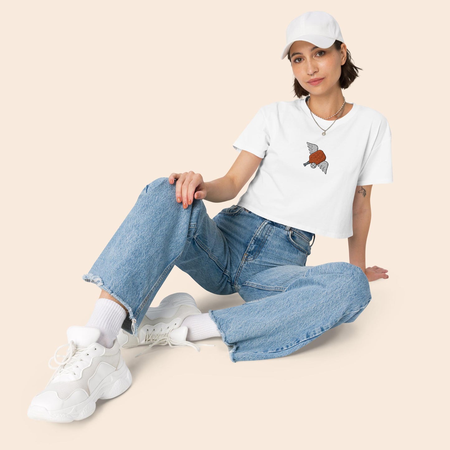 Pickleball Angel Crop Top