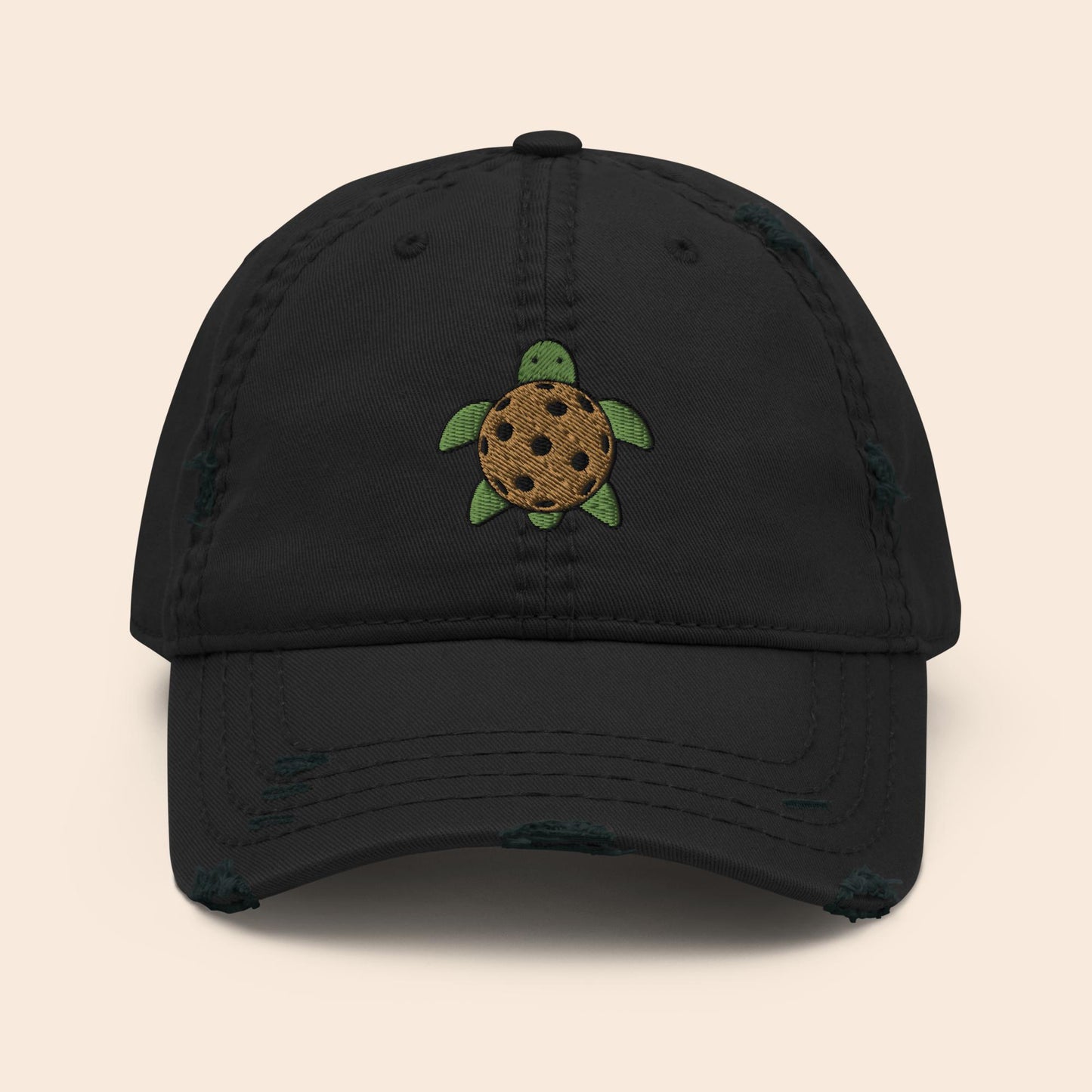 Pickleball Turtle Distressed Cap