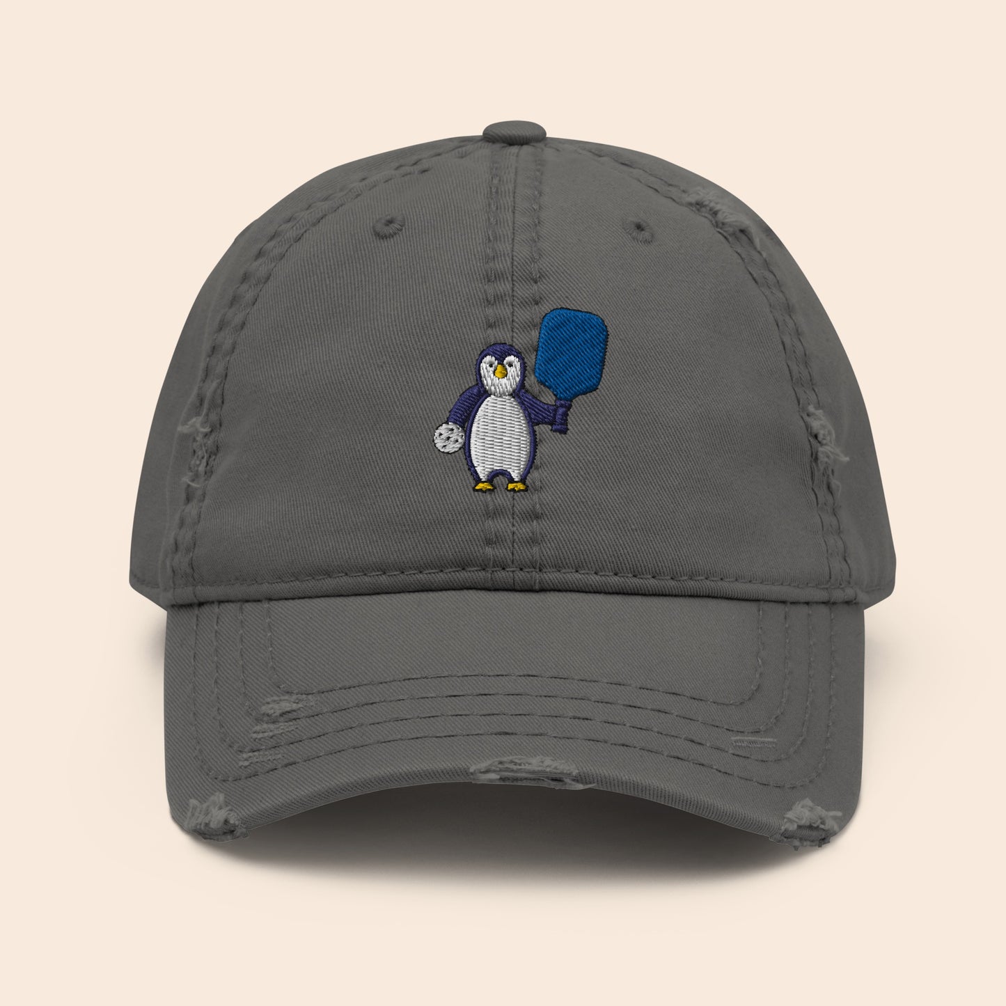 Pickleball Penguin Distressed Cap