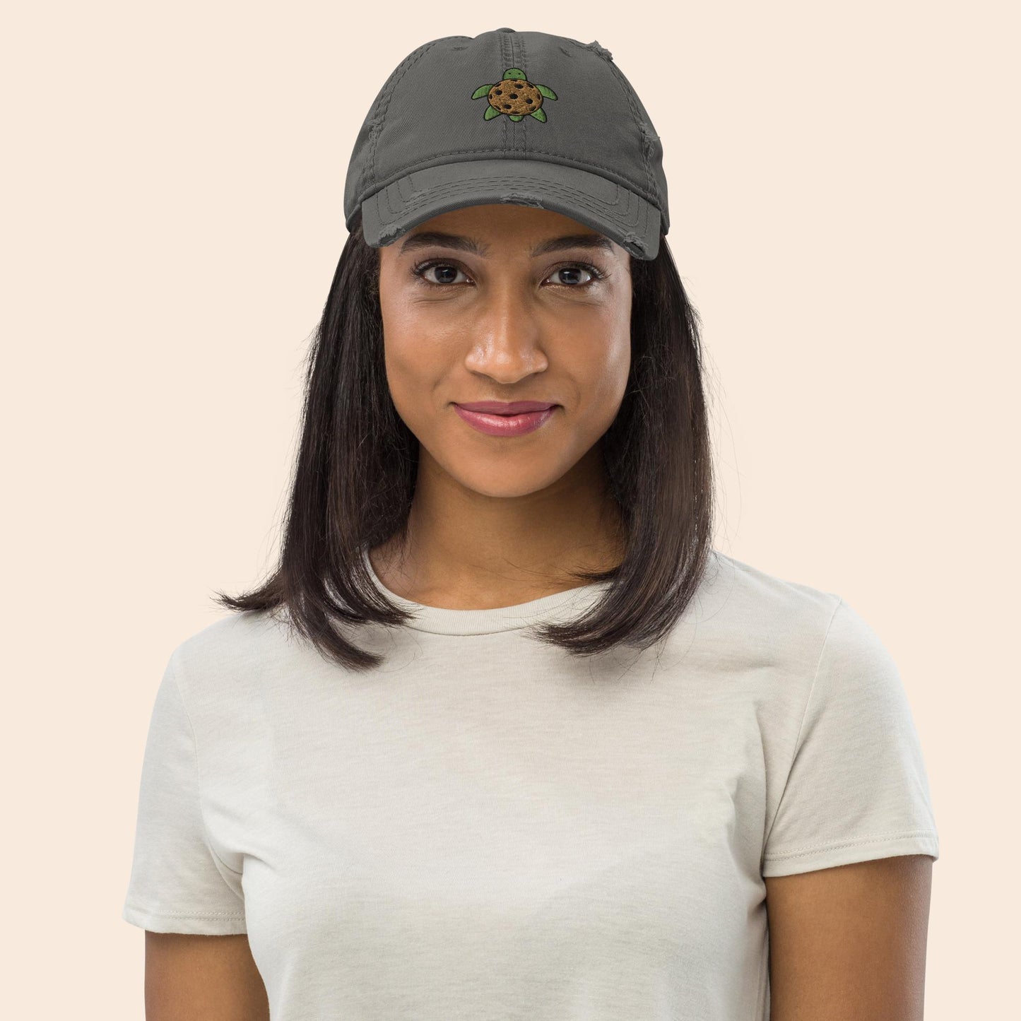 Pickleball Turtle Distressed Cap