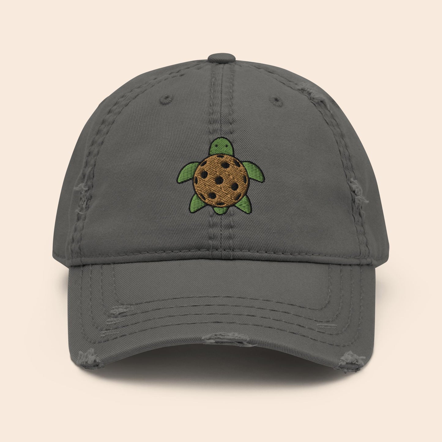 Pickleball Turtle Distressed Cap