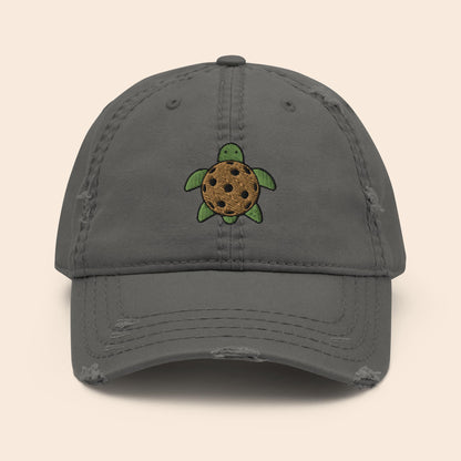 Pickleball Turtle Distressed Cap