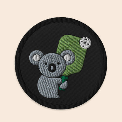 Pickleball Koala Embroidered Patch